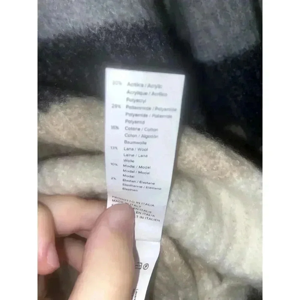 Subdued Womens Striped Colorblock Wool Vneck Sweater - Picture 5 of 6